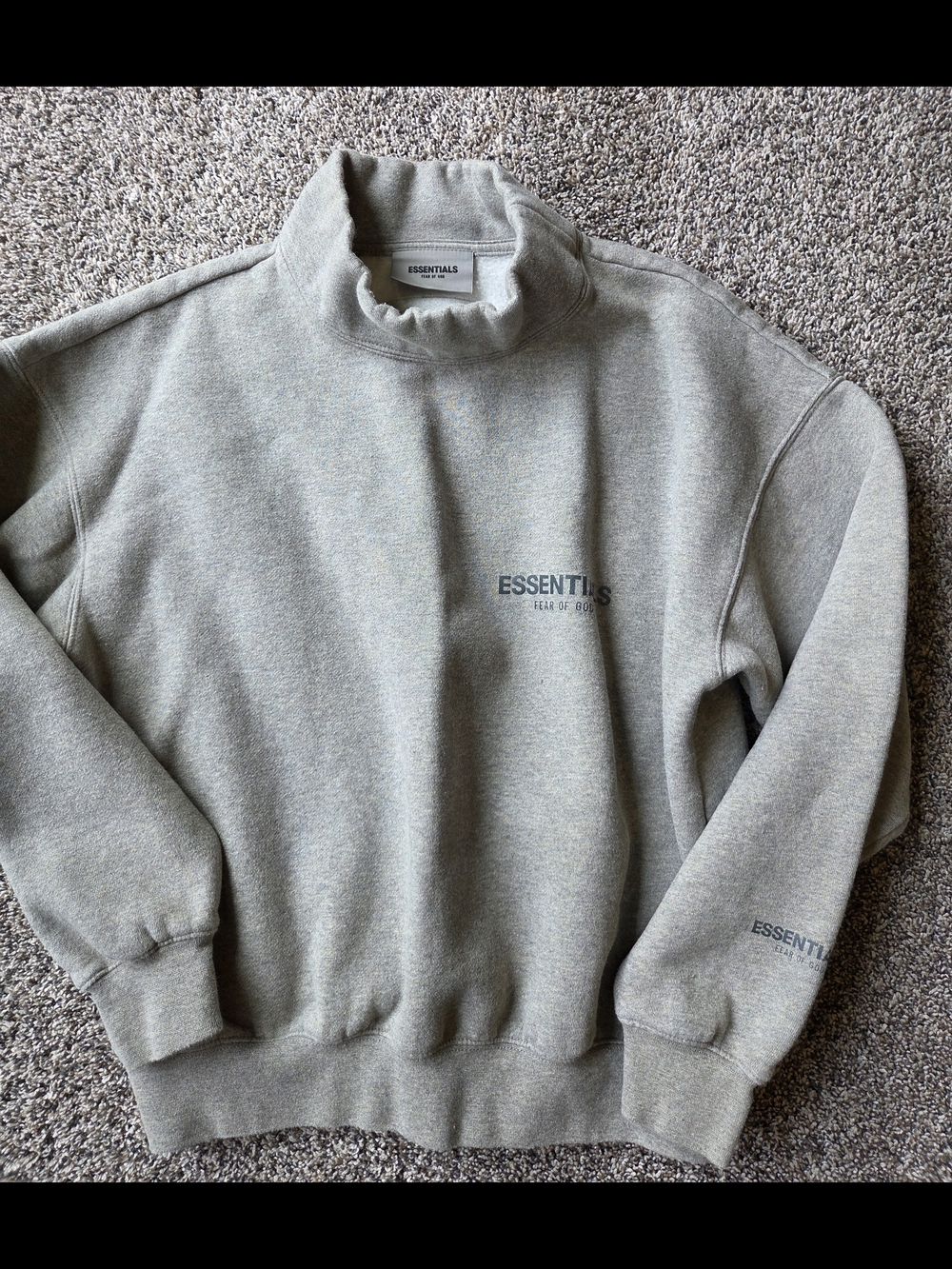 Fear of God ESSENTIALS Men's Light Gray Turtleneck Sweatshirt